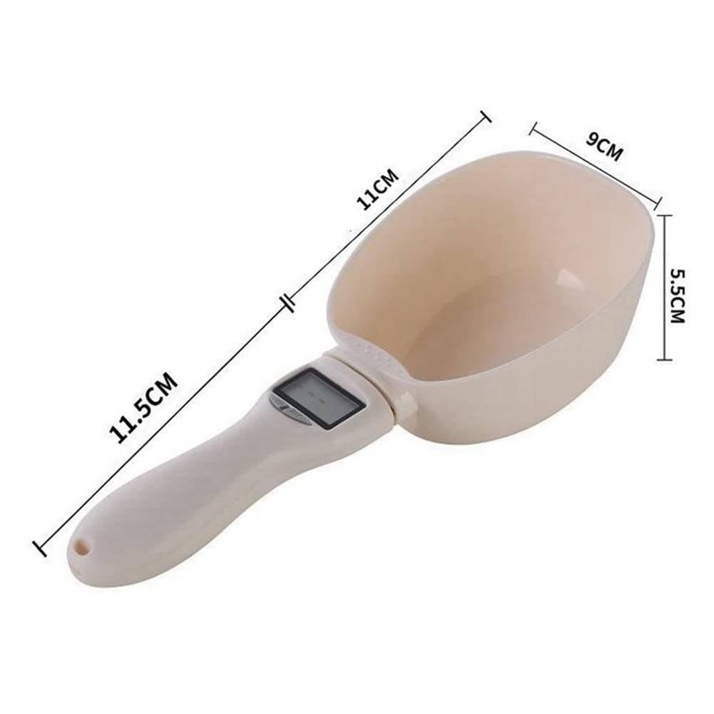 Yaregelun Pet Electronic Measuring Tool Dog Feeding Bowl Measuring Spoon Kitchen Scale Digital Display Weighing Spoon