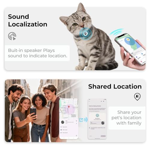 GPS Cat Tracker Collar (iOS & Android), No Monthly Fee GPS