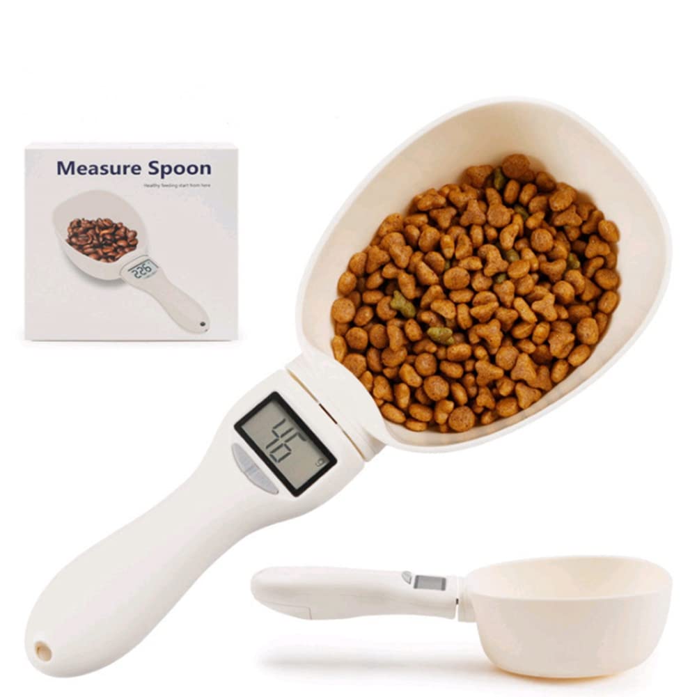 Yaregelun Pet Electronic Measuring Tool Dog Feeding Bowl Measuring Spoon Kitchen Scale Digital Display Weighing Spoon
