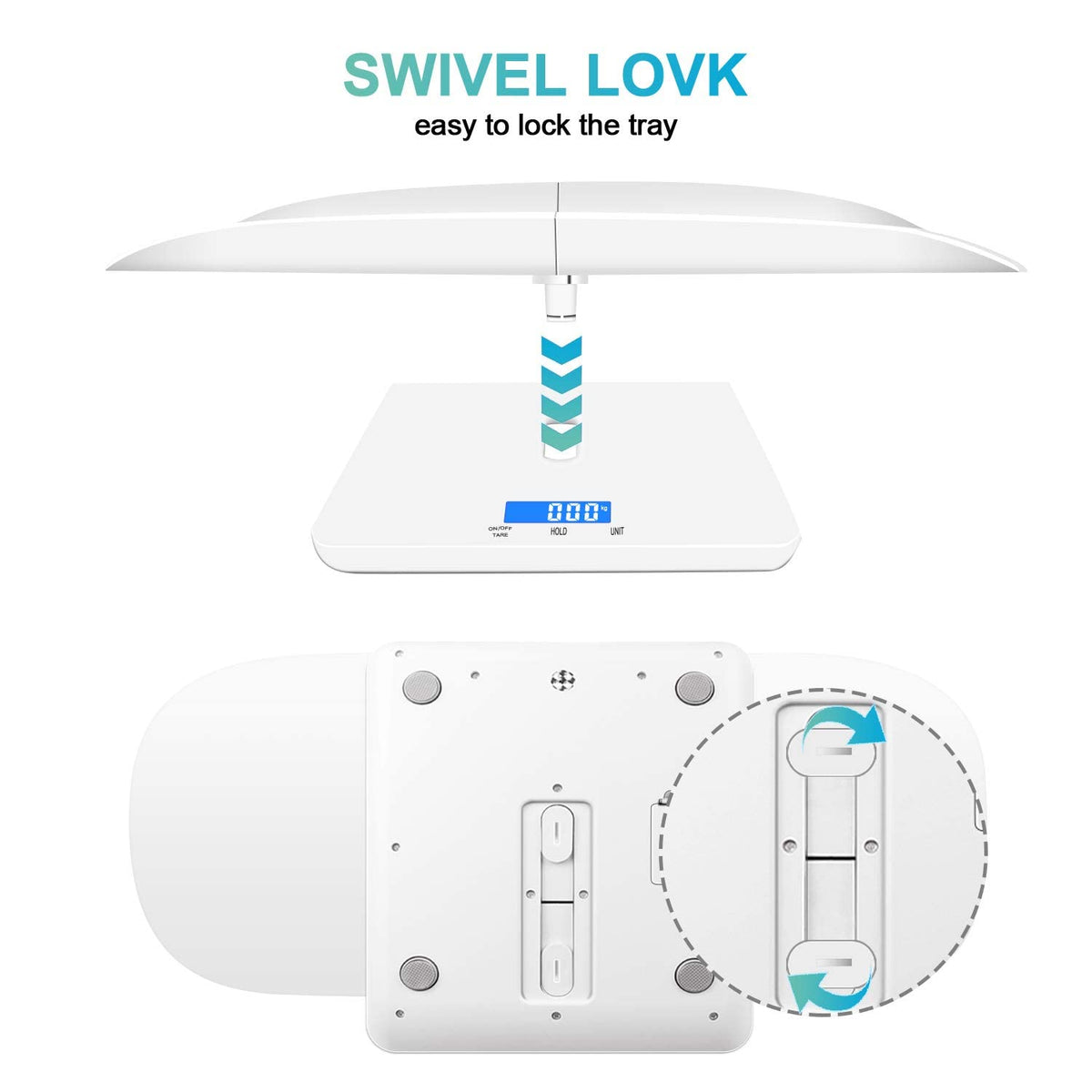 Digital pet & Baby Scale, 3 Modes (kg/oz/lb), max 220 lbs, Precision 0.02 lbs, auto-Hold, Integrated Design, for Infants, Cats, Dogs, Puppies & Moms.