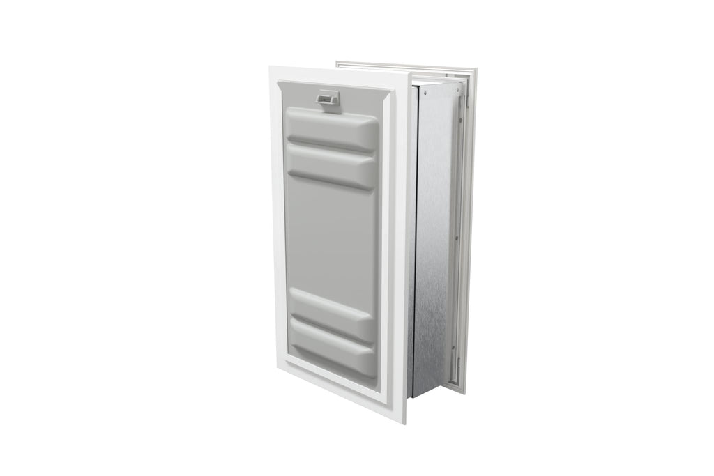 Endura Flap Pet Door for Walls in White | Single Flap & Double Flap | Extra Insulated & Cold Weather Dog Door | Aluminum Frame, Telescoping Tunnel, & Locking Cover | Small, Medium, Large, Extra Large