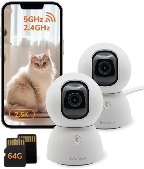 SensForge 2.5K 360° Wi-Fi Pet Camera with AI Detection
