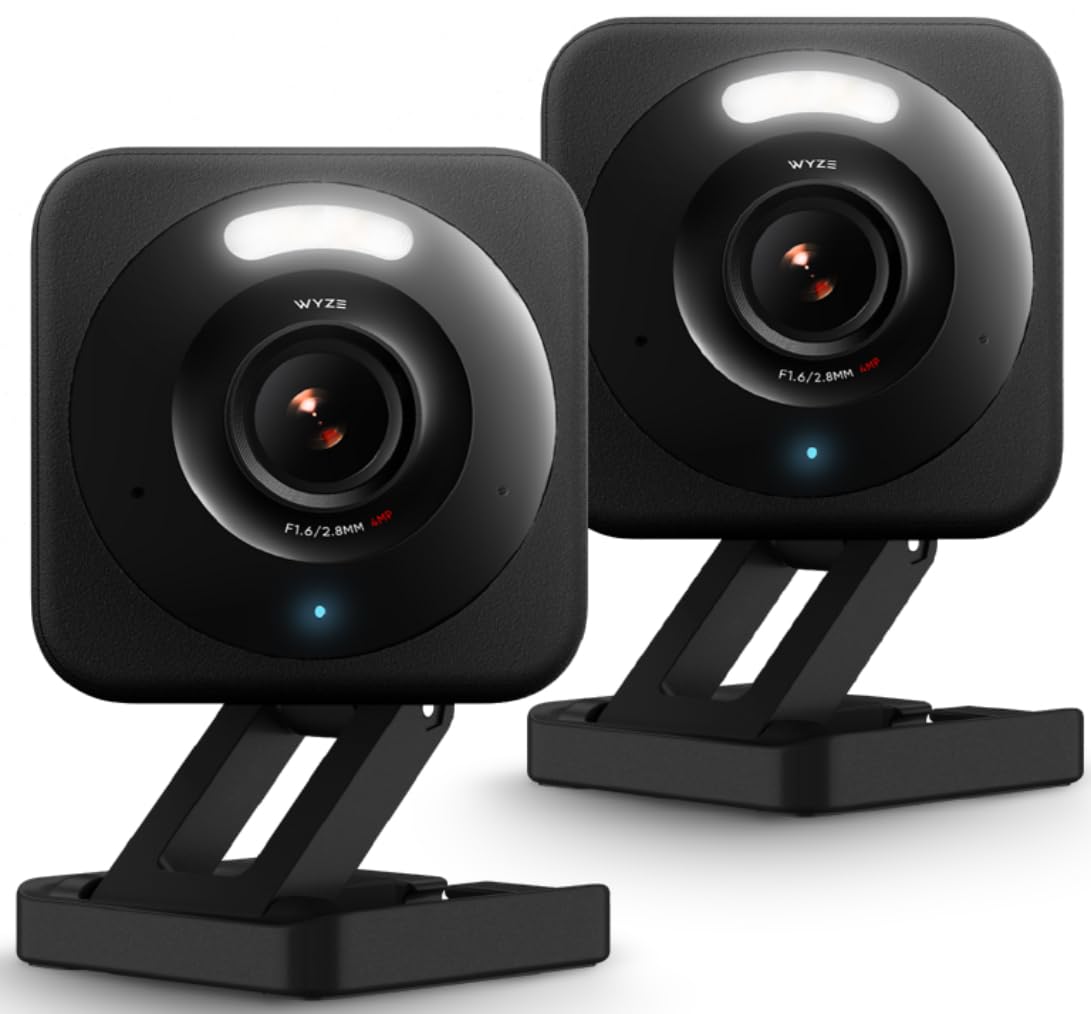 Wyze Cam v4, 2K HD Wi-Fi Smart Home Security Camera, Indoor/Outdoor Use, Pet/Baby Monitor, Motion Activated Spotlight/Siren, Enhanced Color Night Vision, 2-Way Audio, Local/Cloud Storage, Wired