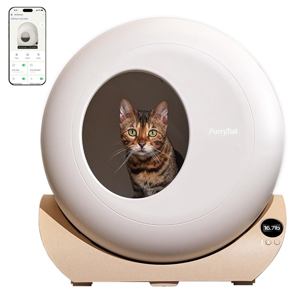 Furrytail Self-Cleaning Automatic Cat Litter Box with Night Light