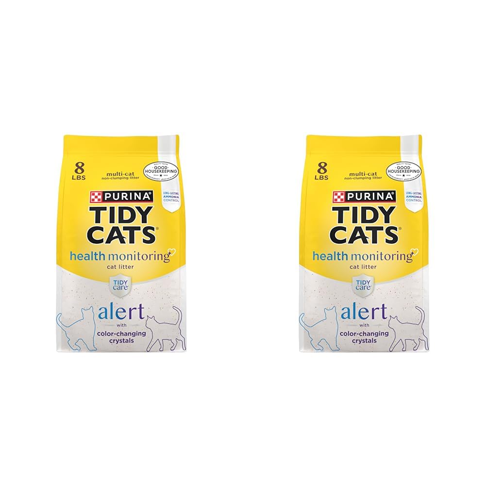 Purina Tidy Cats Tidy Care Alert Cat Health Monitoring Non Clumping Cat Litter with Silica Crystals - 8 Pound (Pack of 1)