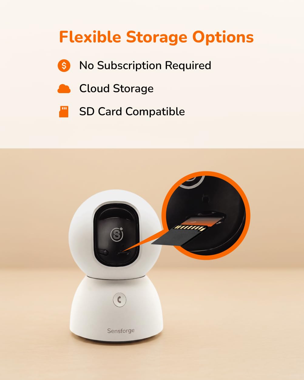 SensForge 2.5K 360° Wi-Fi Pet Camera with AI Detection