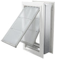 Endura Flap Pet Door for Walls in White | Single Flap & Double Flap | Extra Insulated & Cold Weather Dog Door | Aluminum Frame, Telescoping Tunnel, & Locking Cover | Small, Medium, Large, Extra Large