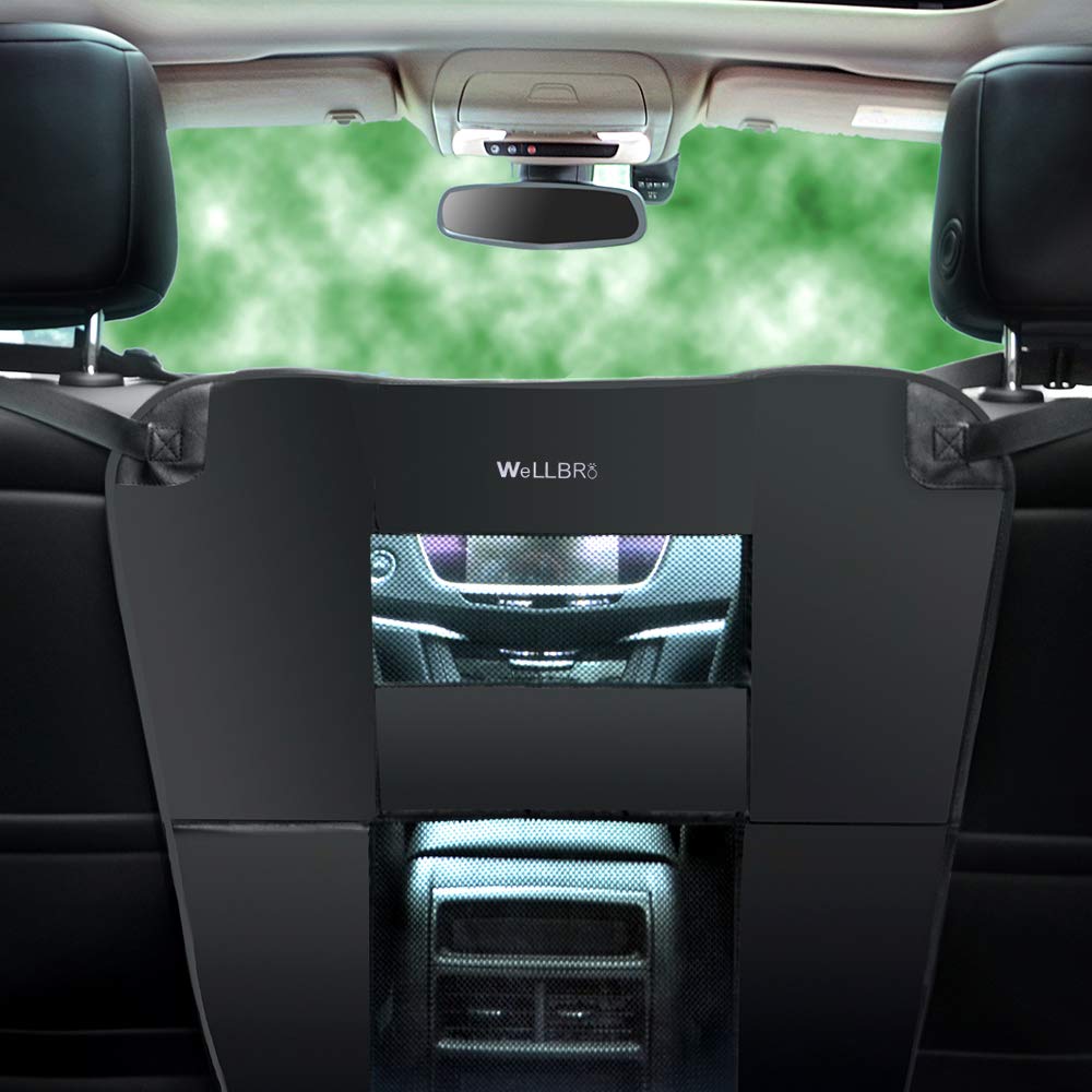 Wellbro Padded Dog Car Backseat Barrier with Mesh Windows