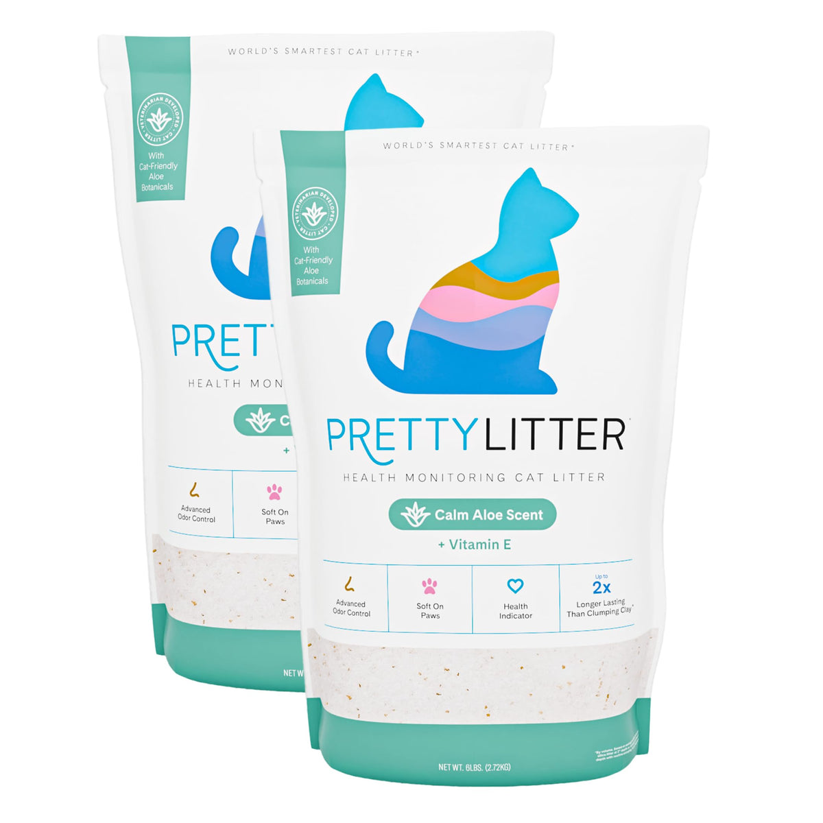 PrettyLitter Health Monitoring Cat Litter | Non Clumping, Low Tracking, Color Changing Silica Gel Crystals, Odor Control
