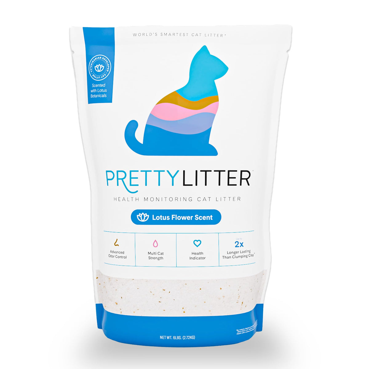 PrettyLitter Health Monitoring Cat Litter | Non Clumping, Low Tracking, Color Changing Silica Gel Crystals, Odor Control