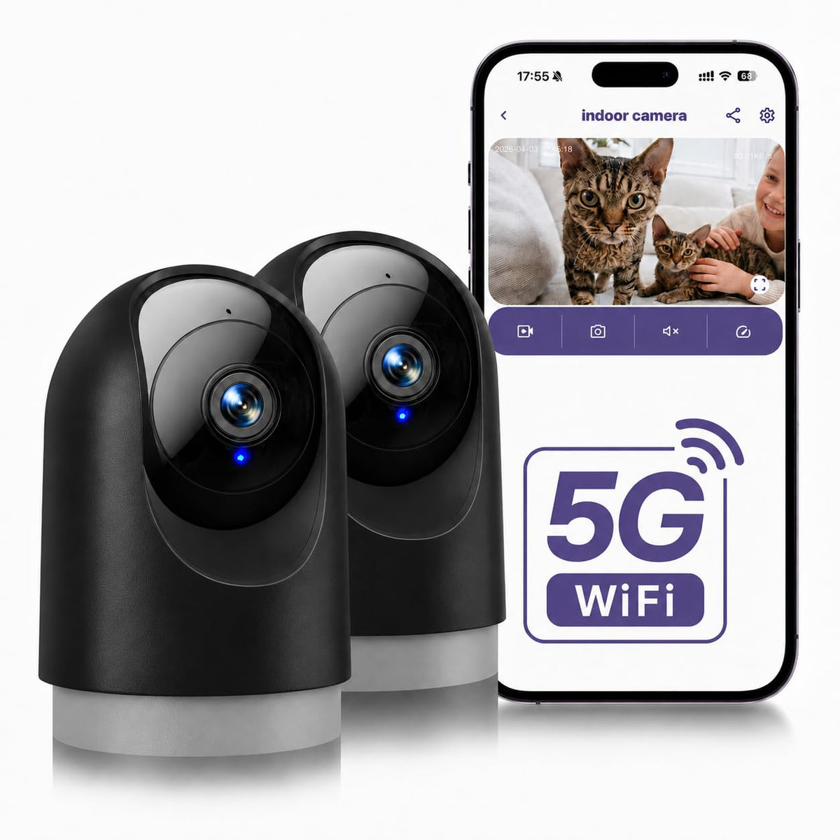 YOTON 2K 360° Wi-Fi Pet Camera with Motion Tracking