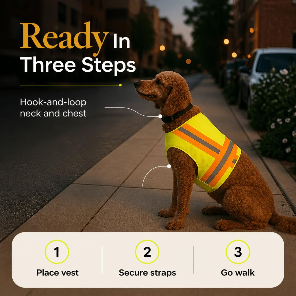 High-Visibility Reflective Dog Safety Vest for Outdoors