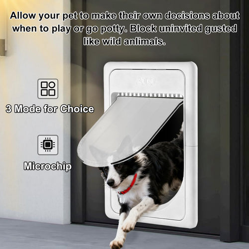 AJKJ Smart Electronic Pet Door with Sensor Key & 3 Modes