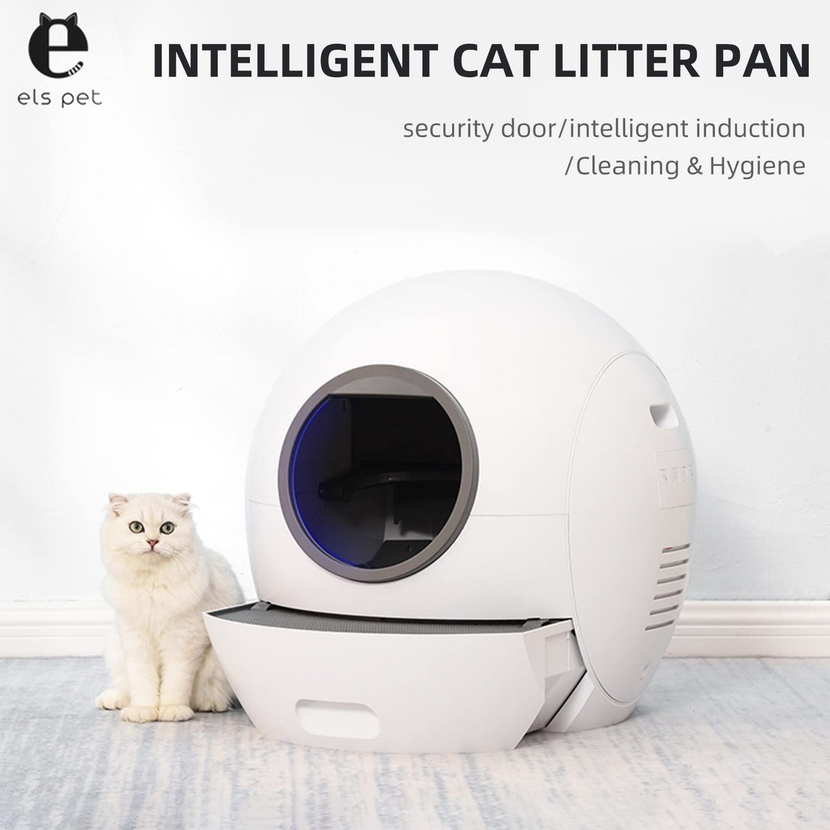 WiFi Automatic Smart Litter Box Large Cats Toilet Drawer Type Fully Closed Remote Control Anti Splash Self Cleaning (Standard Edition)