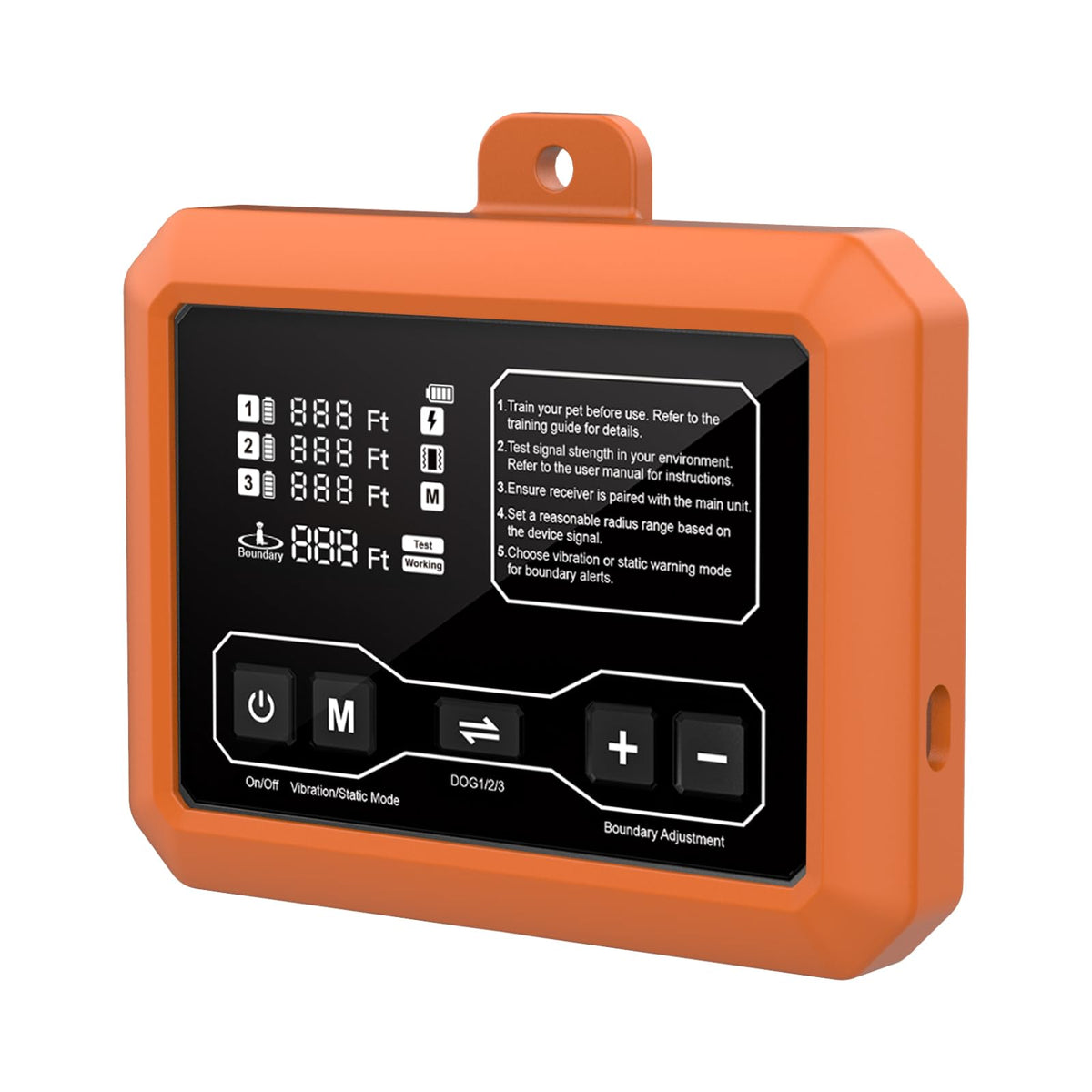 PETHEY Wireless Dog Fence Case F900 & F900plus, Waterproof Wireless Fence for Dogs (Orange)