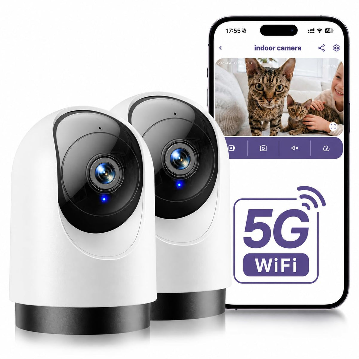 YOTON 2K 360° Wi-Fi Pet Camera with Motion Tracking
