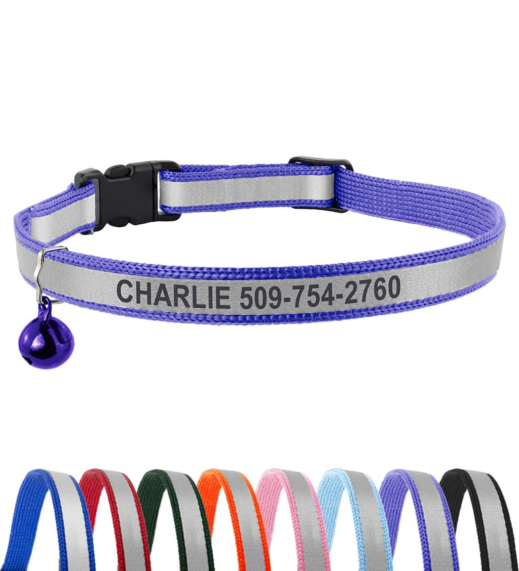 GoTags Personalized Reflective Engraved Cat Collar