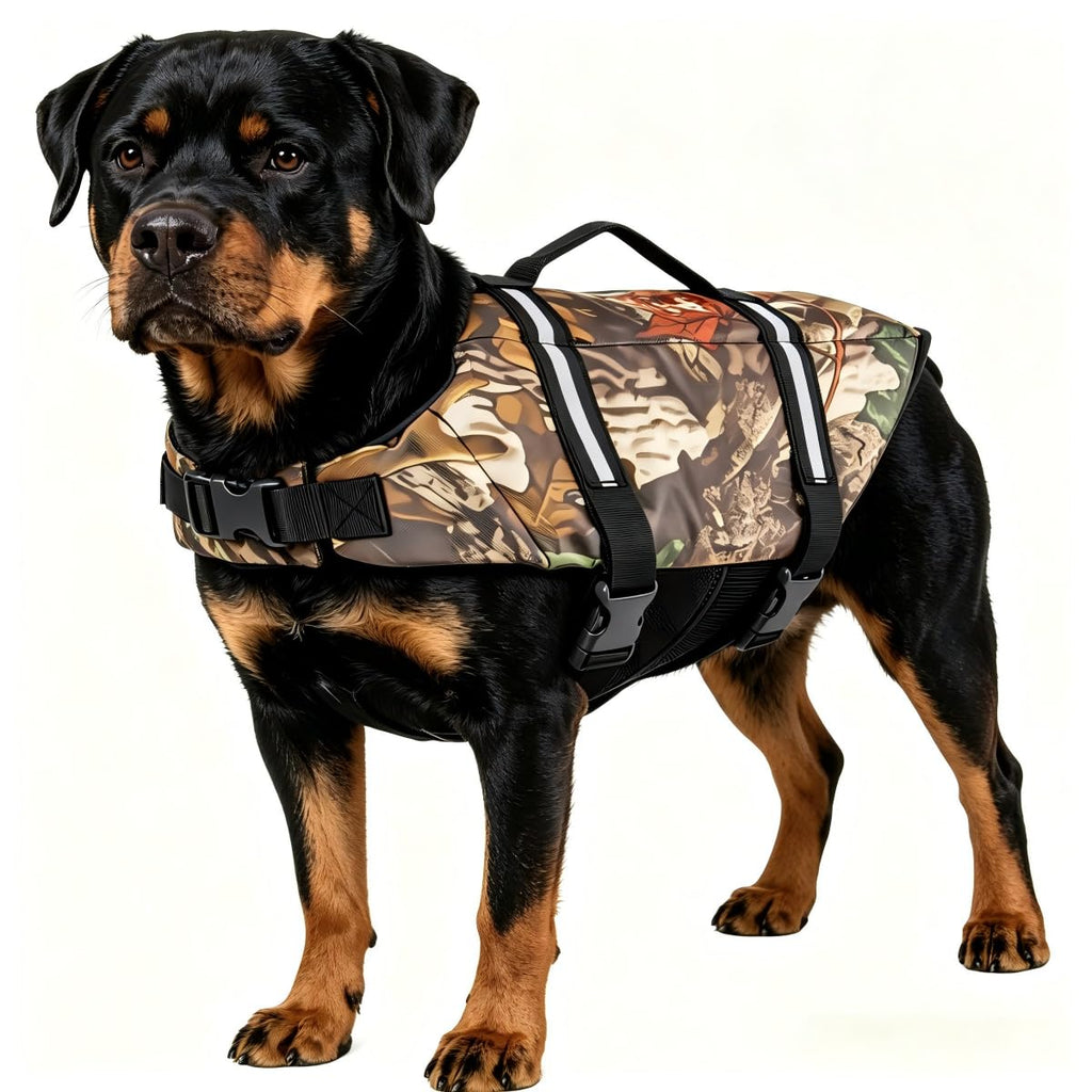 Camouflage Dog Life Jacket with Adjustable Safety Buckles
