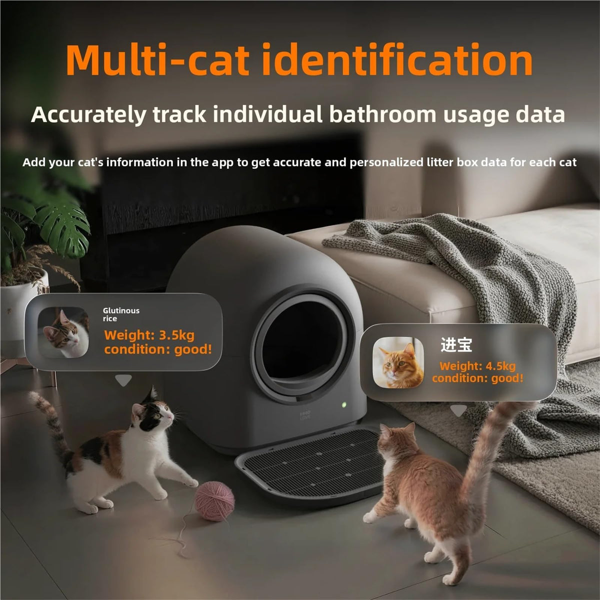 Self-Cleaning Cat Litter Box with Auto Shoveling, Black