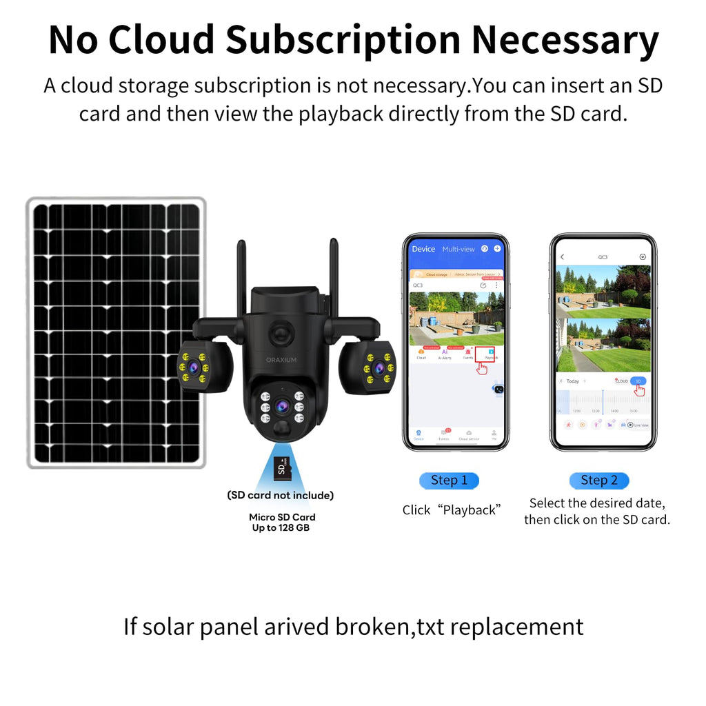 ORAXIUM Outdoor SEUCURITY Solar Camera