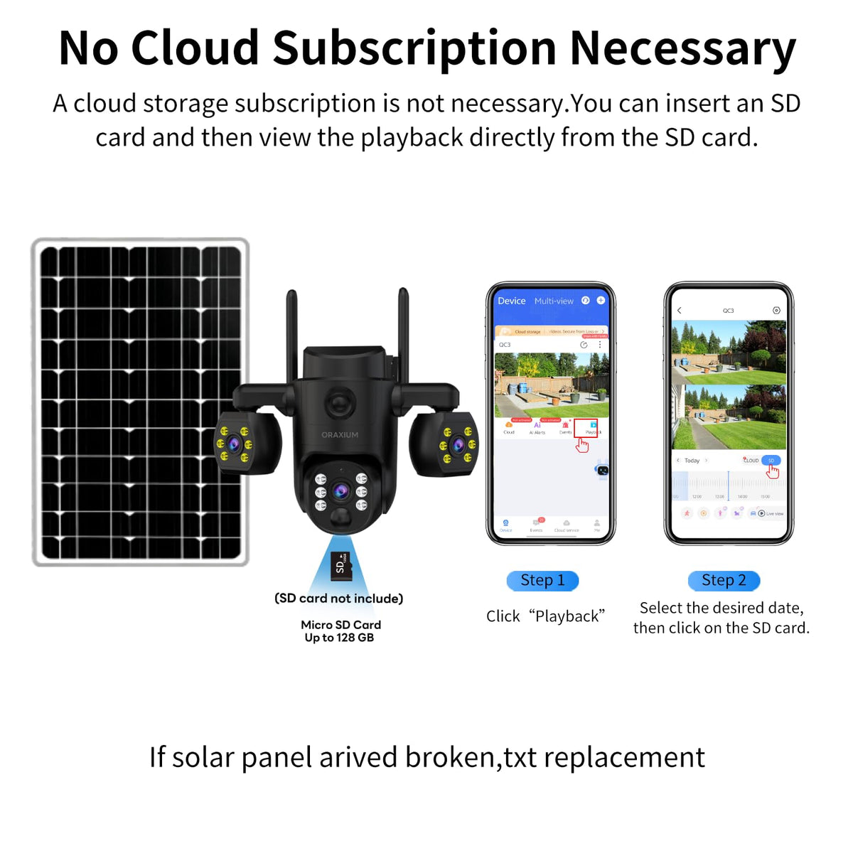 ORAXIUM Outdoor SEUCURITY Solar Camera