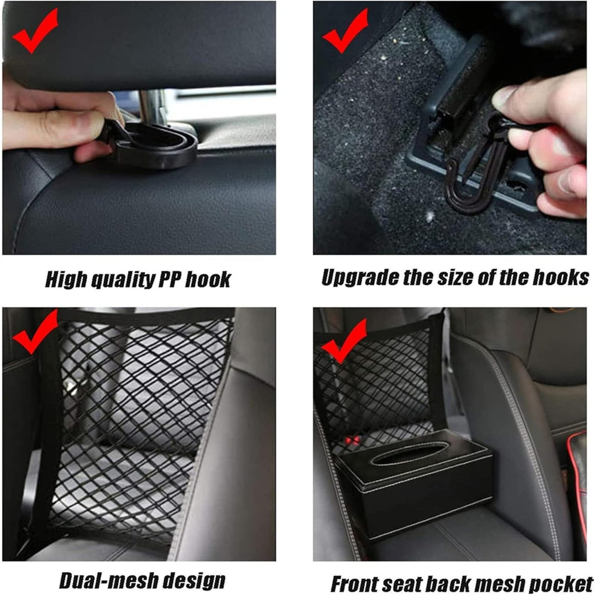 DYKESON Dog Car Barrier with Mesh Storage Organizer