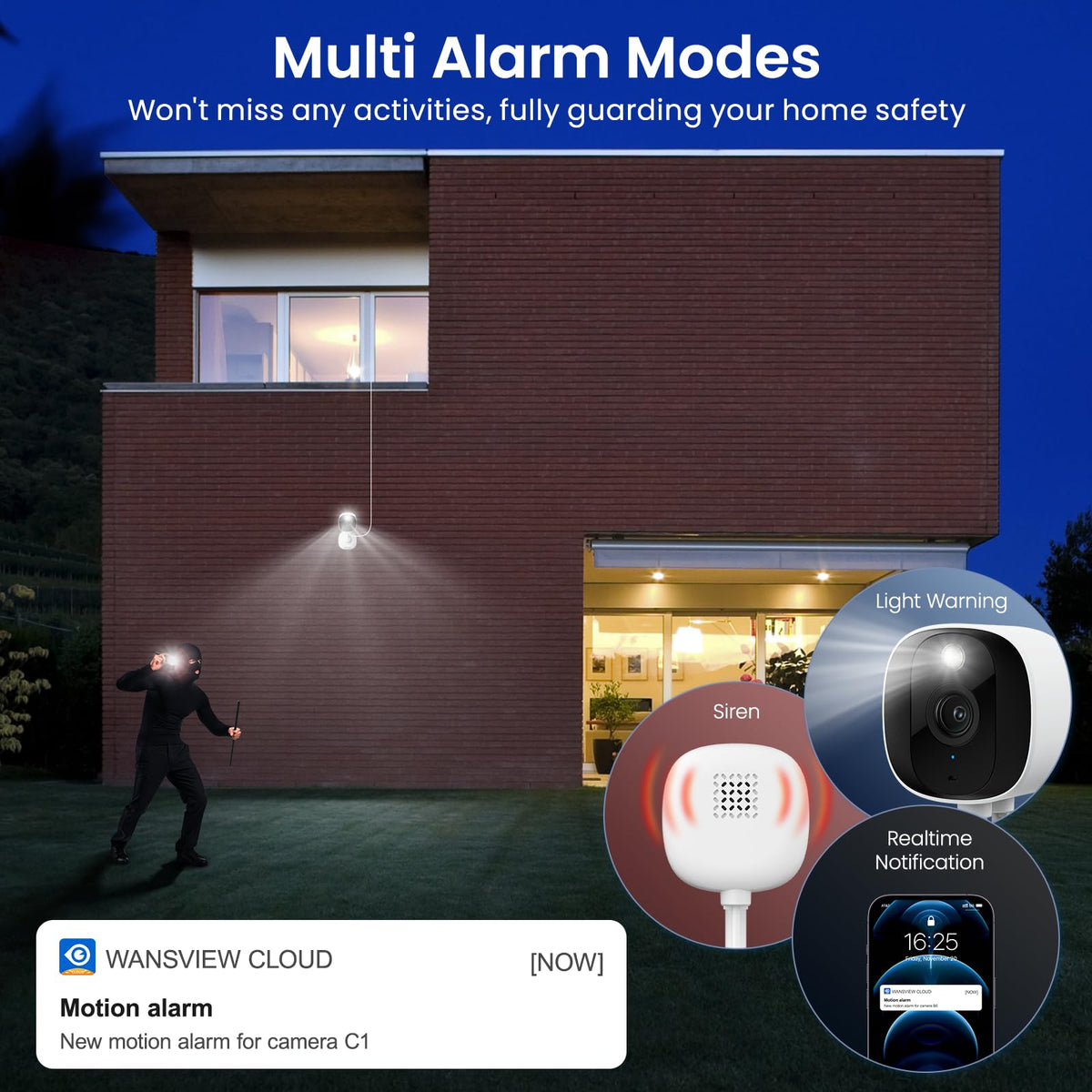 AOQEE 2K Cameras for Home Security, Indoor/Outdoor, Full Color, C1