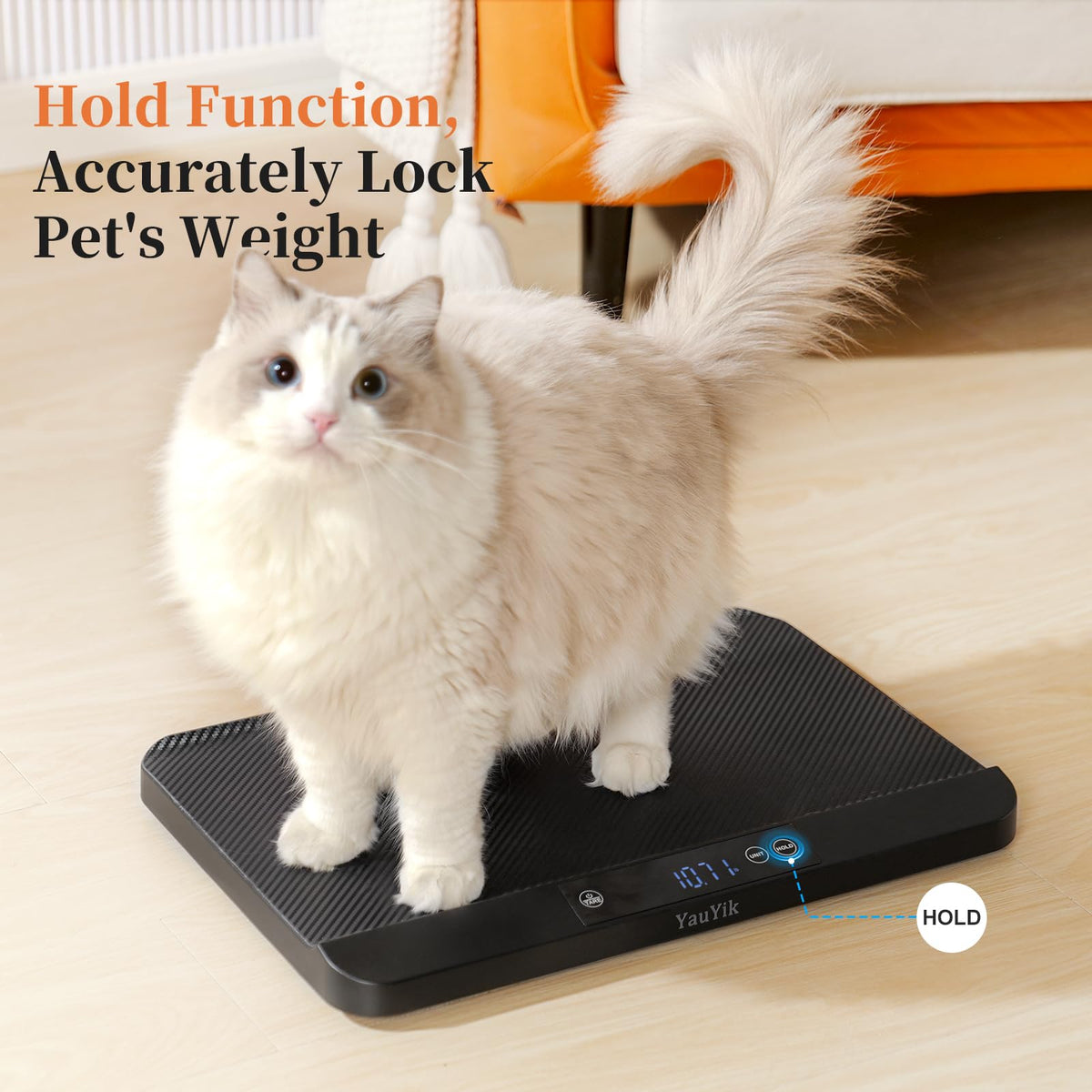 YauYik Digital Pet Scale, Baby Scale with Non-Slip Mat, Up to 88lb