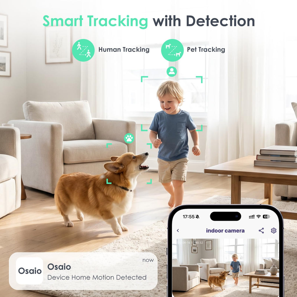 YOTON 2K 360° Wi-Fi Pet Camera with Motion Tracking