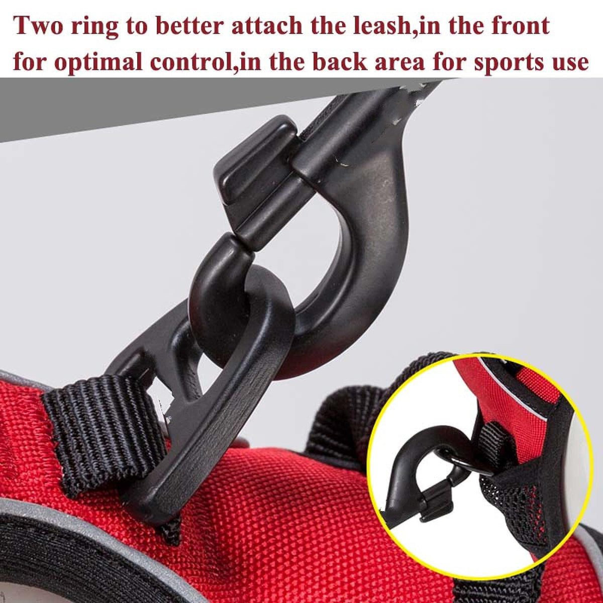 Reflective Nylon Dog Harness with Adjustable Safety Lead