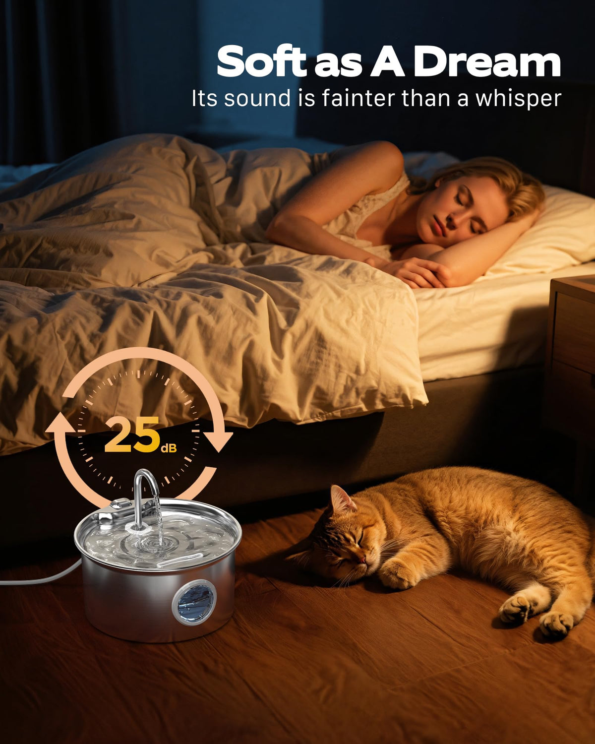 ATMZIQXR Stainless Steel Cat Water Fountain