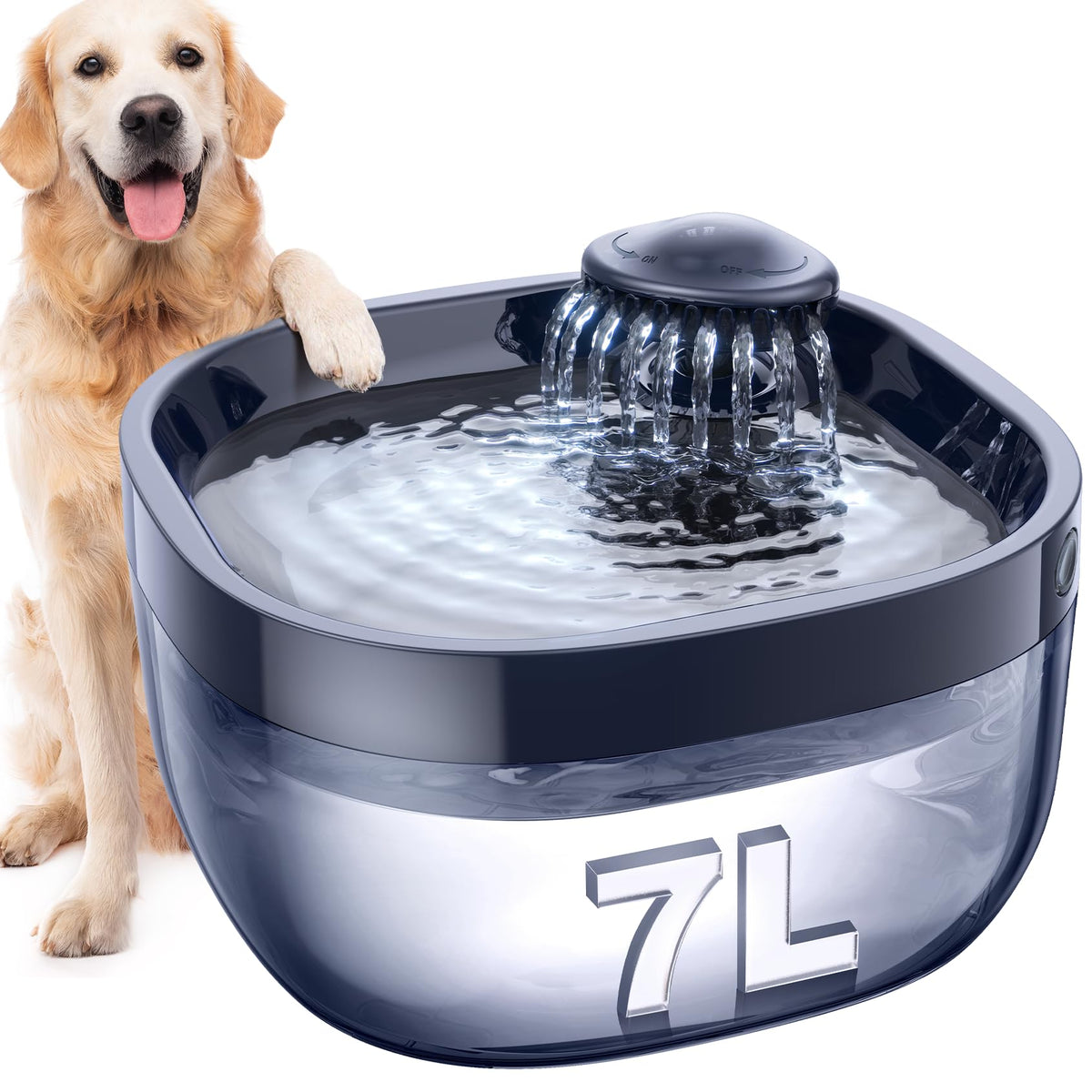 7L/1.8Gal Dog Water Fountain for Large Dog