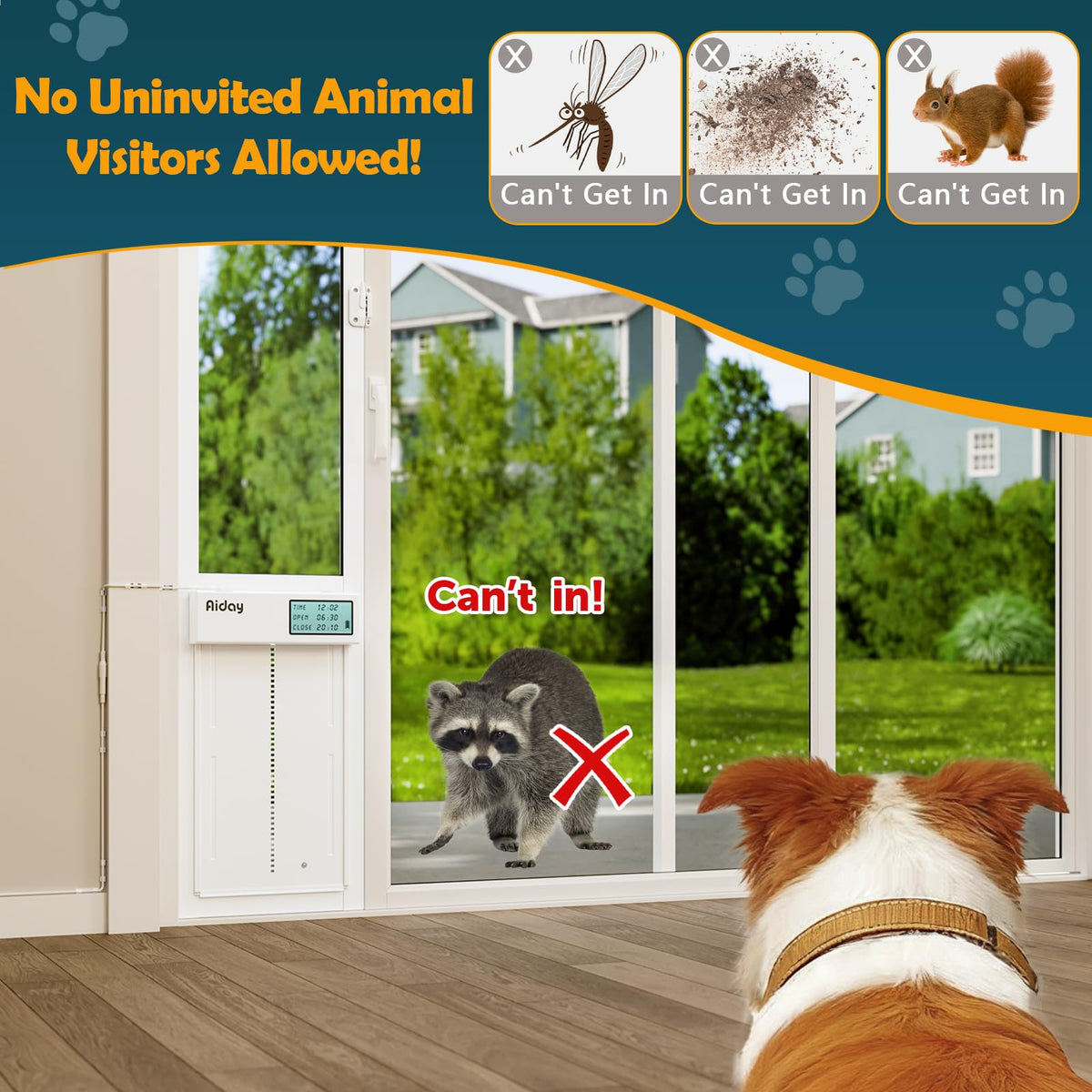 AIDAY Automatic Glass Dog Door