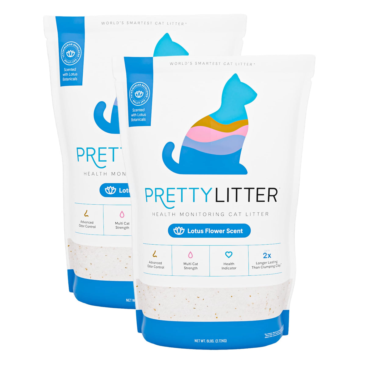 PrettyLitter Health Monitoring Cat Litter | Non Clumping, Low Tracking, Color Changing Silica Gel Crystals, Odor Control