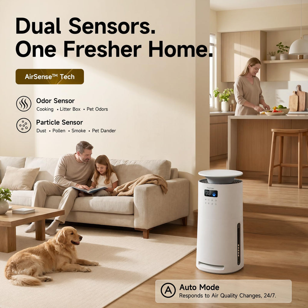 Provirtec Pet Air Purifier with Odor & PM2.5 Sensors