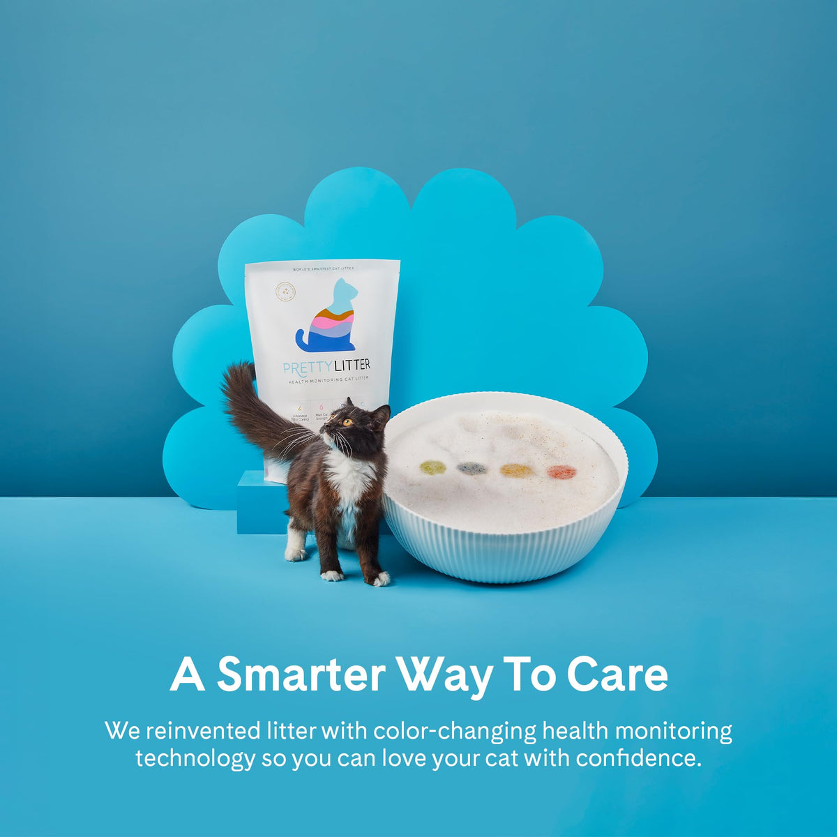 PrettyLitter Health Monitoring Cat Litter | Non Clumping, Low Tracking, Color Changing Silica Gel Crystals, Odor Control