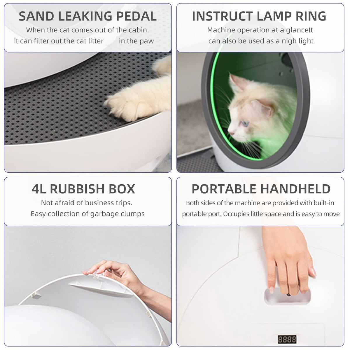WiFi Automatic Smart Litter Box Large Cats Toilet Drawer Type Fully Closed Remote Control Anti Splash Self Cleaning (Standard Edition)