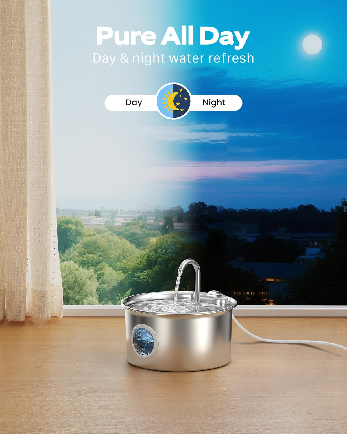 ATMZIQXR Stainless Steel Cat Water Fountain