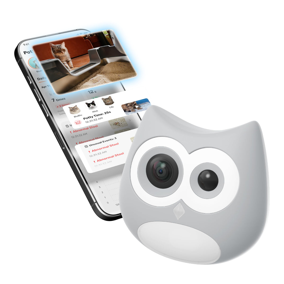 SiiPet LitterLens Cat Litter Box Camera with App, AI Health Monitoring & Alerts, Track Urination & Stool, Multi-Cat Recognition, Works with Every Litter Box, Pet Health Monitor