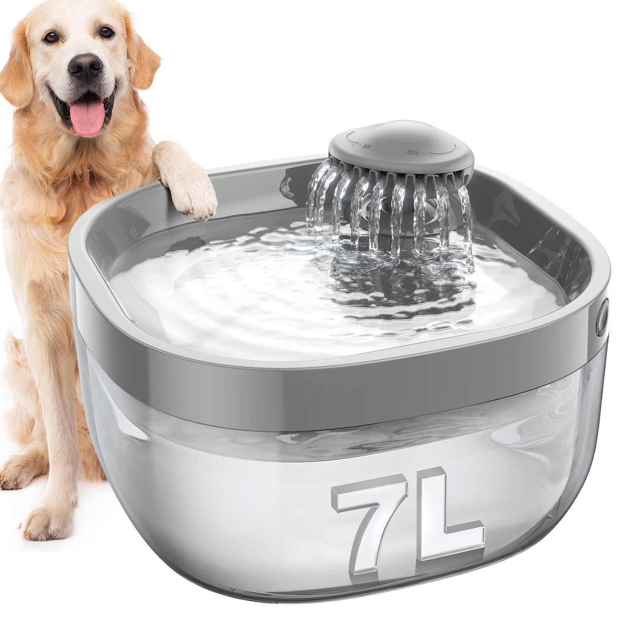 7L/1.8Gal Dog Water Fountain for Large Dog