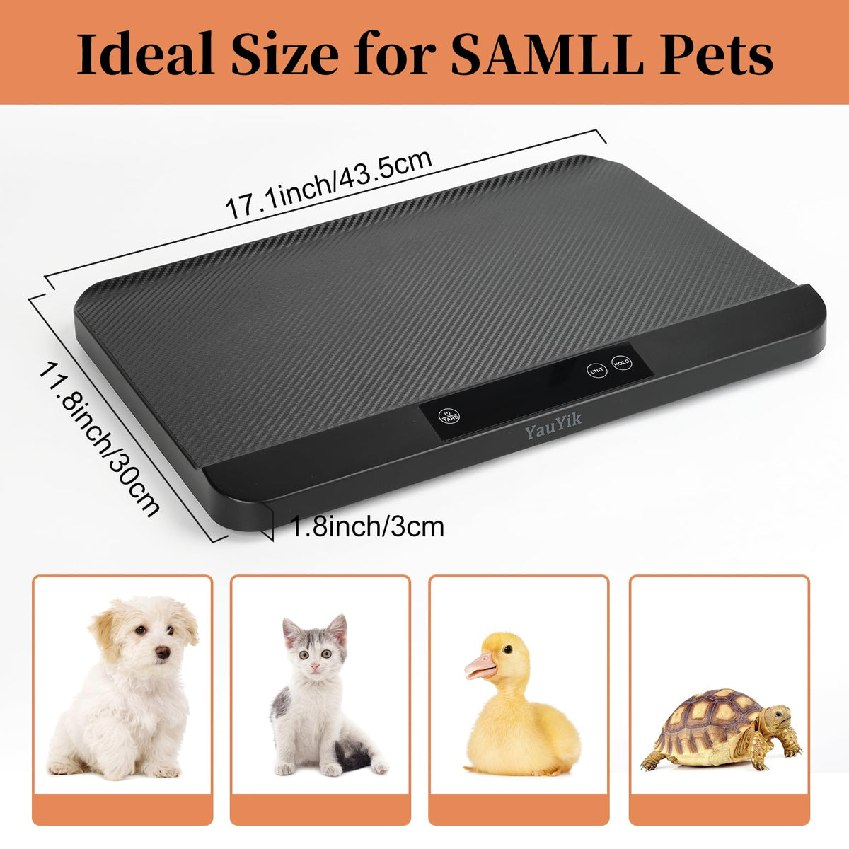 YauYik Digital Pet Scale, Baby Scale with Non-Slip Mat, Up to 88lb