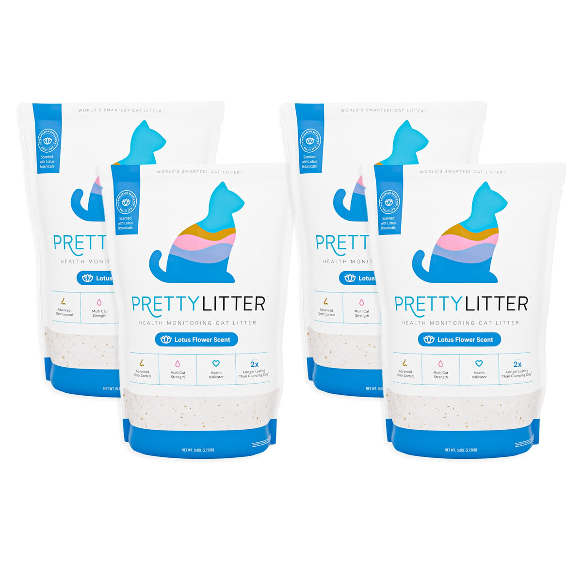 PrettyLitter Health Monitoring Cat Litter | Non Clumping, Low Tracking, Color Changing Silica Gel Crystals, Odor Control