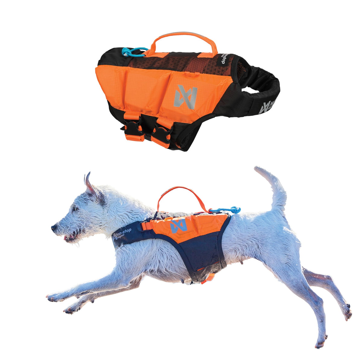 Non-stop Dogwear Protector Life Jacket, Black/Orange