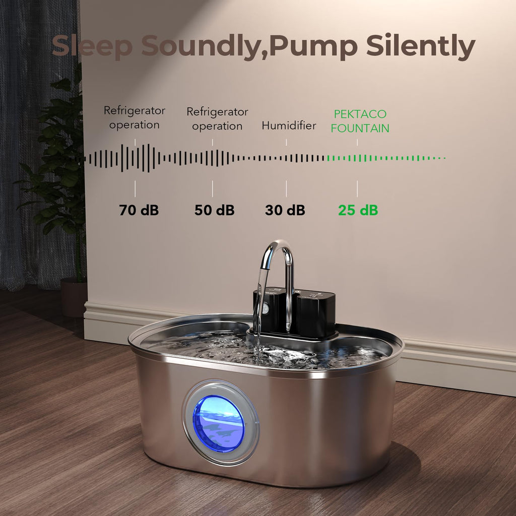 PEKTACO Wireless Cat Water Fountain