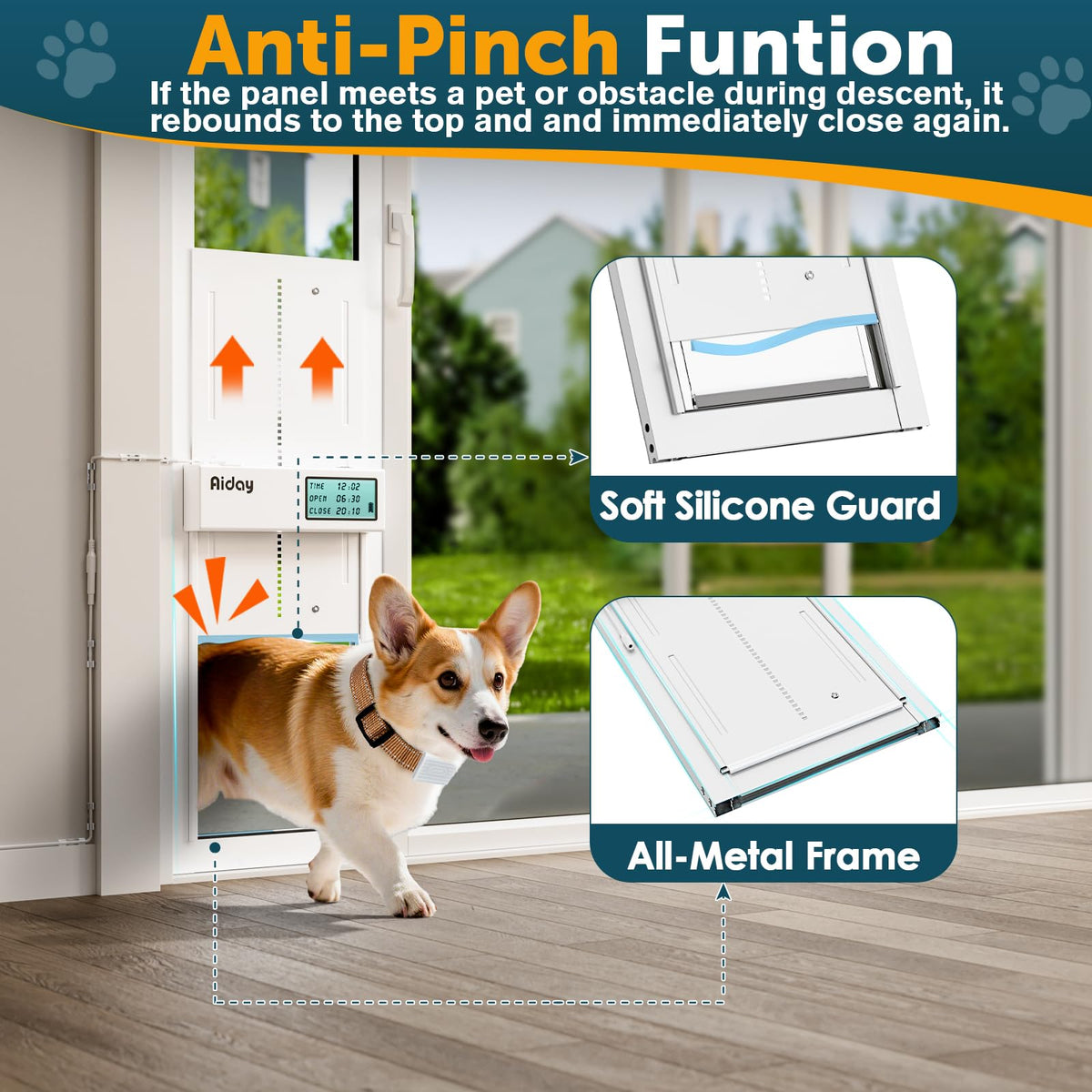 AIDAY Automatic Glass Dog Door