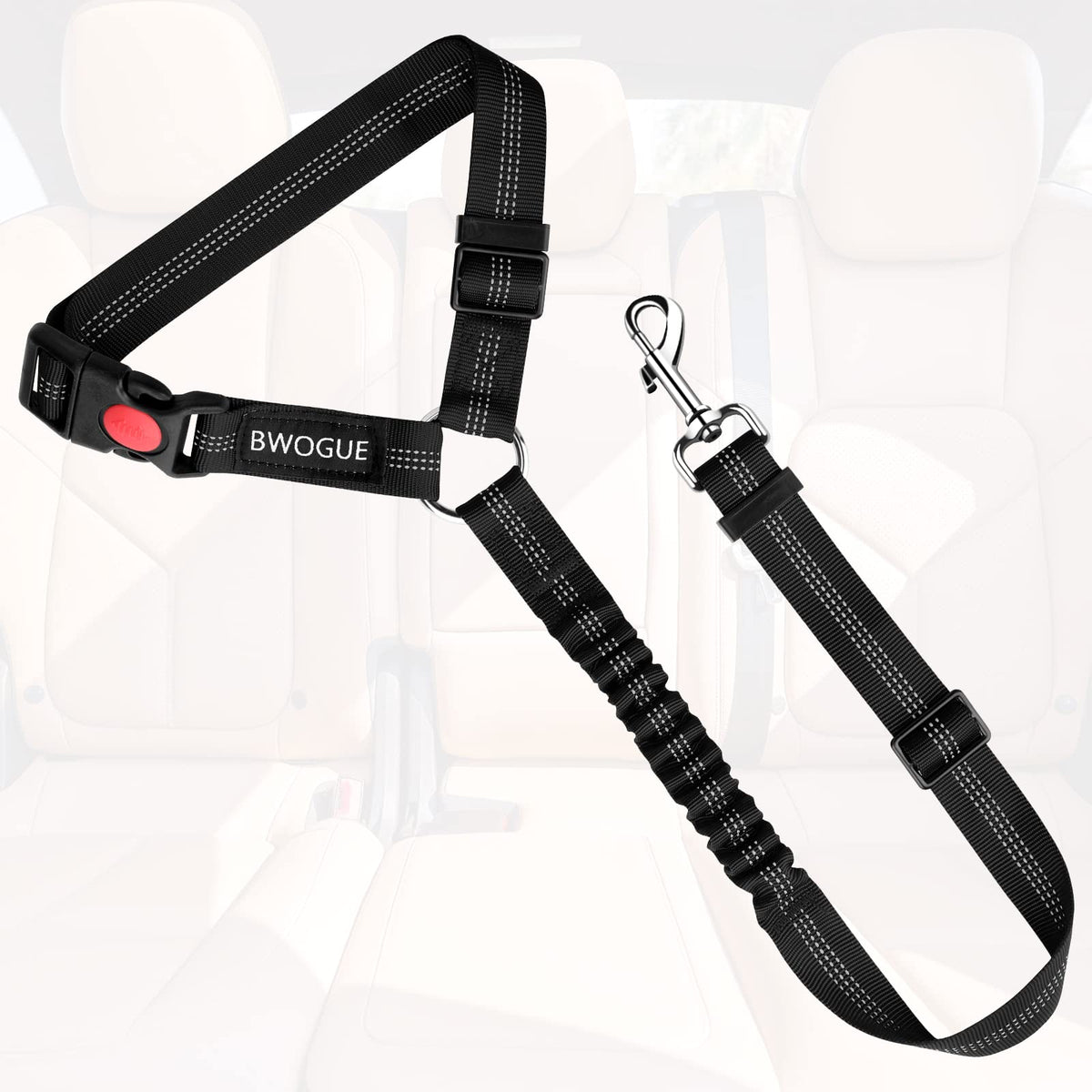 BWOGUE Dog Car Seat Belt with Headrest Safety Restraint