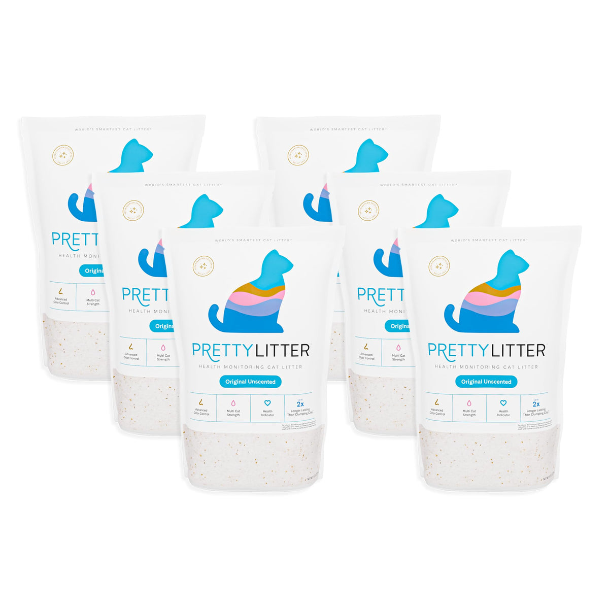 PrettyLitter Health Monitoring Cat Litter | Non Clumping, Low Tracking, Color Changing Silica Gel Crystals, Odor Control