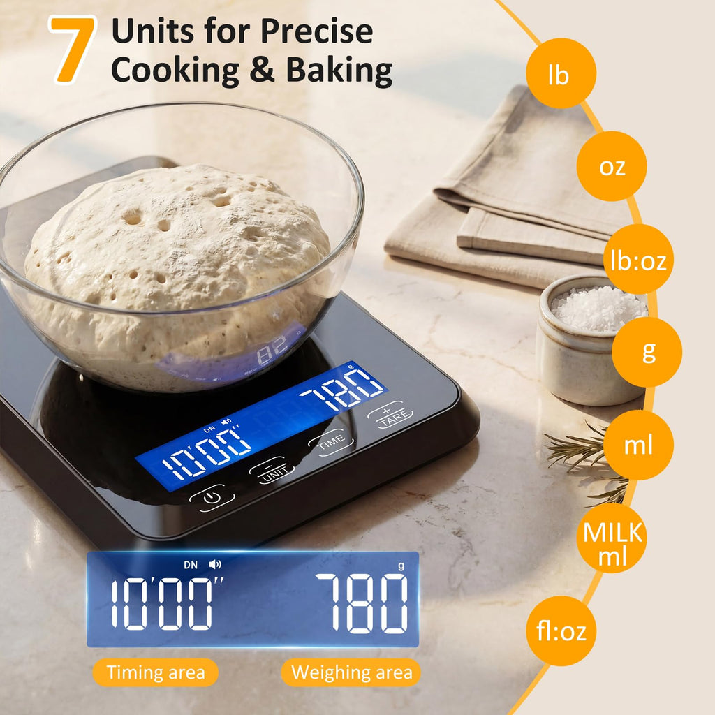 Kitchen Scale, 33 lb Food Scale for Baking & Cooking