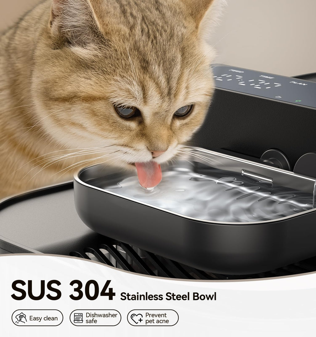 FEELNEEDY Wireless No Filters Cat Water Fountain, Wastewater Separation