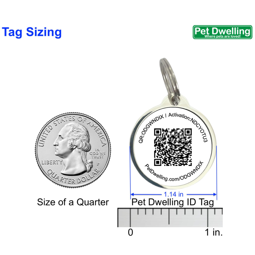 Pet Dwelling Easy Scan QR Code Pet ID Tag for Dogs & Cats
